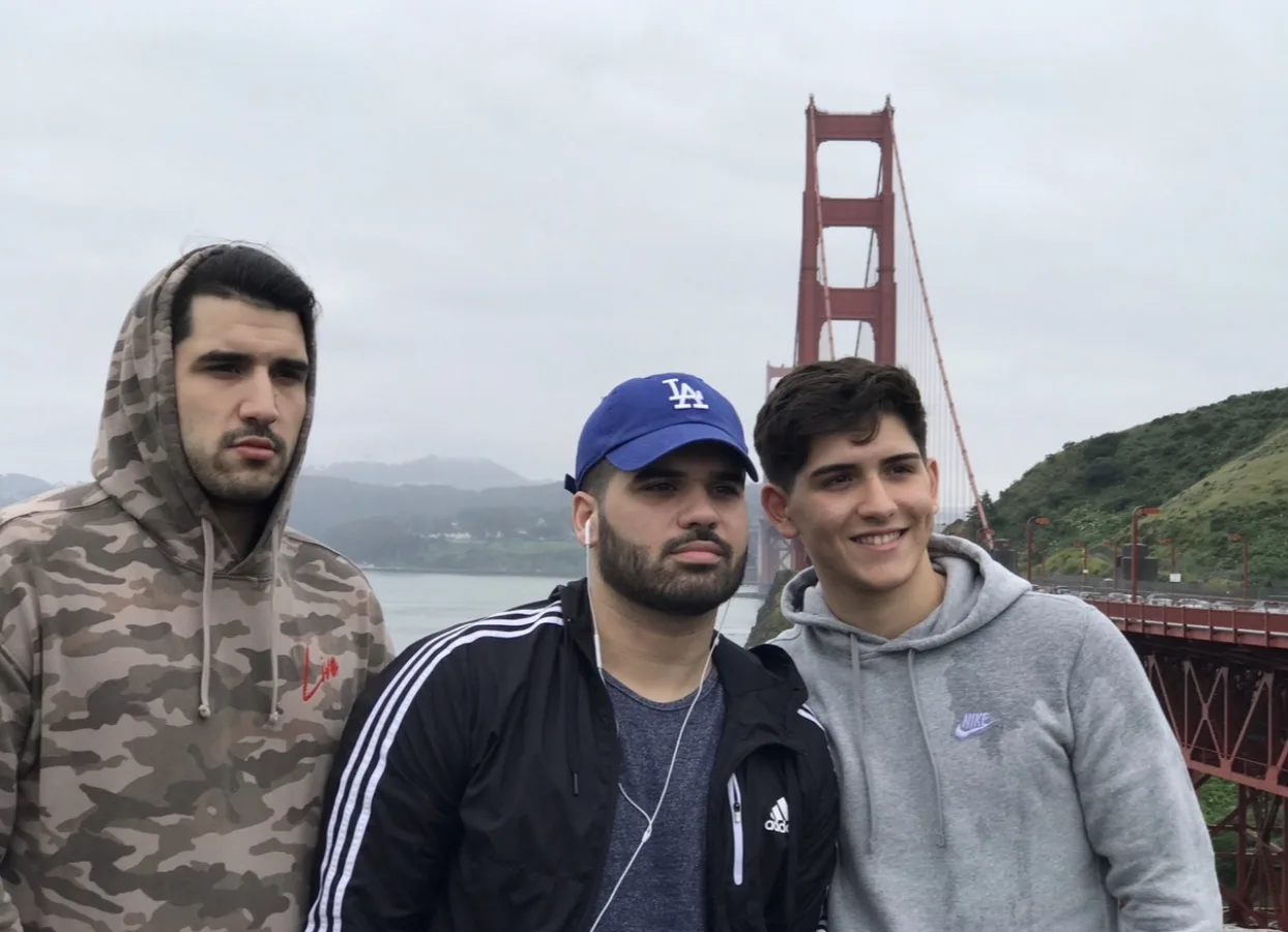 Jordan and his brothers at the Golden Gate Bridge